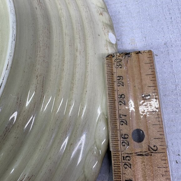 Roscher & Co BELLINI CREAM Embossed Rope Ring Earthenware  Dinner Plates Set 4 - Picture 15 of 16